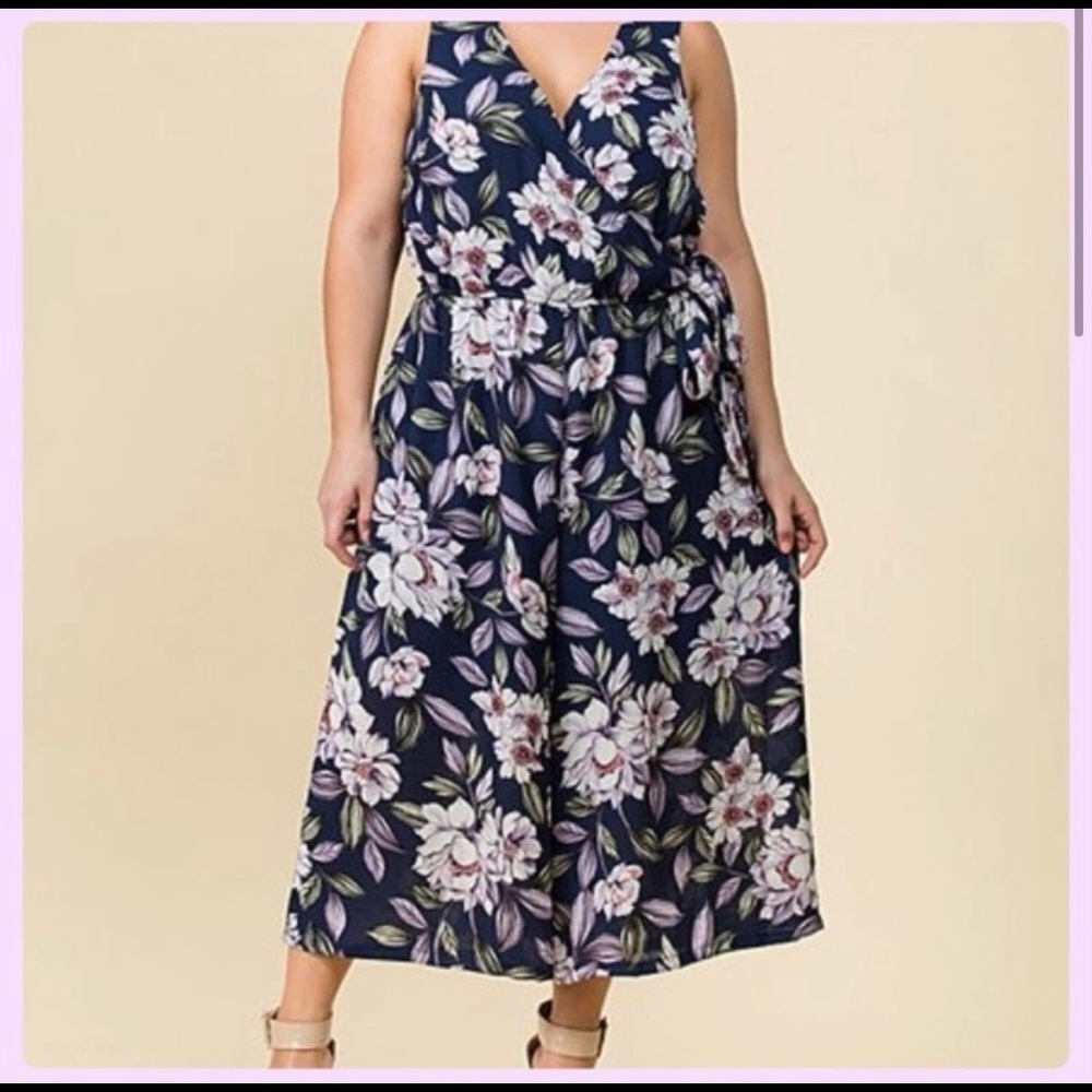 NWT As U Wish Floral Wrap Jumpsuit or Romper
